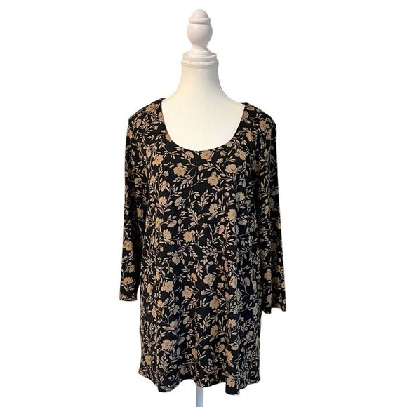 J. Jill Wearever Collection Floral Top Size LP 3/4 Sleeve - Picture 1 of 7